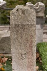 Old plaster sculptures and bas-reliefs, wall texture and patterns. Elements of architectural decorations of buildings. On the streets in Istanbul, public places.