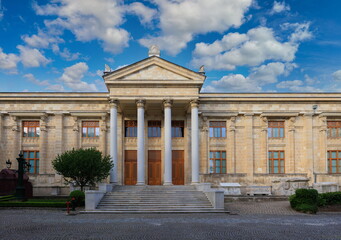 Old plaster sculptures and bas-reliefs, wall texture and patterns. Elements of architectural decorations of buildings. On the streets in Istanbul, public places.