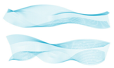 Abstract vector wavy lines flowing smooth curve gold gradient color on transparent background in concept of luxury, technology, science, music, modern.