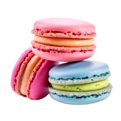 Papier Peint photo Lavable Macarons colorful macaroons isolated on a transparent background  