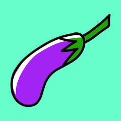 flat illustration design of fruit and vegetables, watermelon eggplant orange broccoli beans carrots potatoes chili fried chicken mushrooms bananas longan leaves shredded meat