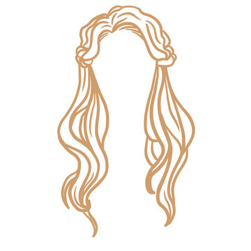 recommend clip art: Curly Woman Hairstyle Drawing