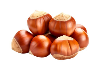 hazelnuts isolated on a transparent background