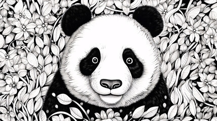 Collection of Playful Doodle Art, Showcasing Adorable Panda Illustrations.