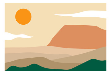 mountain landscape minimalist flat vector illustration