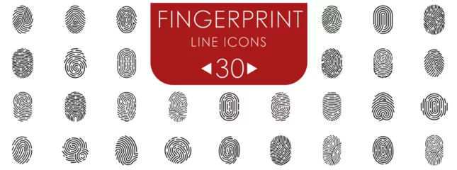 Foto op Canvas Set fingerprint scanning icon sign – stock Fingerprint scanning icon sign – stock vector 10 eps. © Parbat