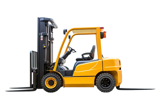 Forklift in High Detail on Transparent Background, PNG, Generative Ai