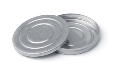 Open old round tin box
