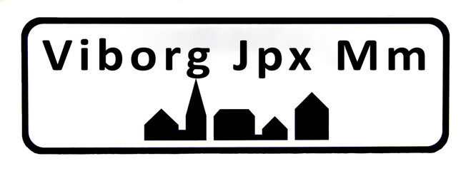 City sign of Viborg Jpx Mm - Viborg Jpx Mm Byskilt