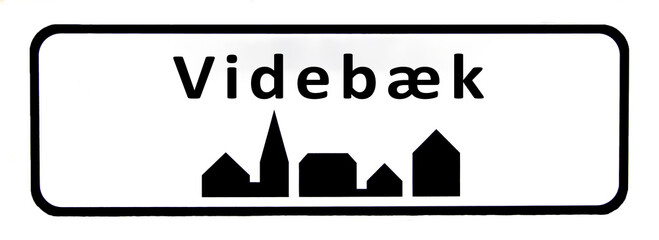 City sign of Videbæk - Videbæk Byskilt