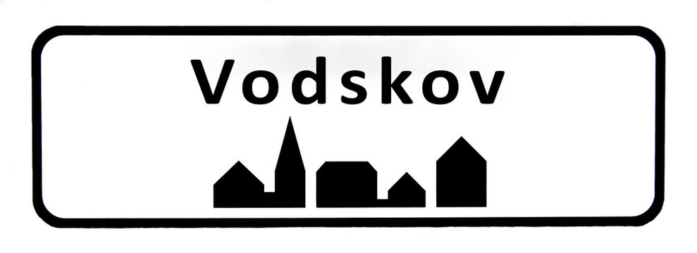 City sign of Vodskov - Vodskov Byskilt