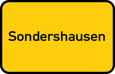 City sign of Sondershausen - Ortsschild von Sondershausen