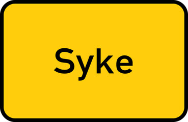 City sign of Syke - Ortsschild von Syke