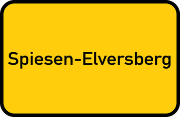 City sign of Spiesen-Elversberg - Ortsschild von Spiesen-Elversberg