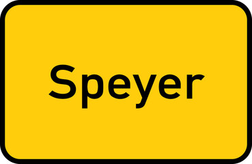 City sign of Speyer - Ortsschild von Speyer