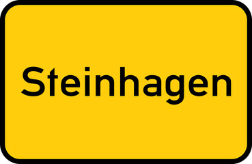 City sign of Steinhagen - Ortsschild von Steinhagen