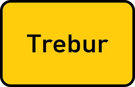 City sign of Trebur - Ortsschild von Trebur