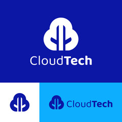 Cloud Tech logo design template.