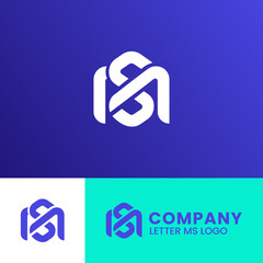 MS,SM,M,S initials logo for company and brand  - obrazy, fototapety, plakaty