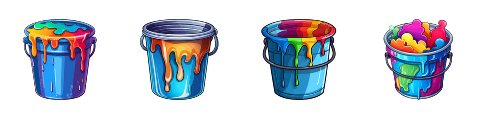 Cartoon bucket of paint. Vector illustration © YULIIA