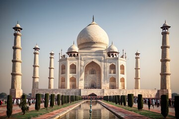 Fototapeta na wymiar Wall Art of Taj Mahal, Taj Mahal Wall Art generated By AI