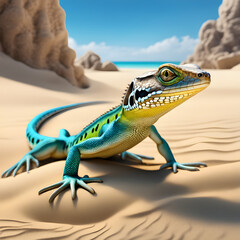 Fototapeta premium lizard in the desert