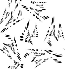Seamless pattern on the theme of wings, flight, takeoff, soaring. Halftone, dotted execution. Vector.