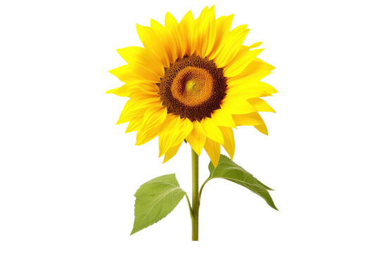 Standalone Yellow Sunflower on Transparent Background, PNG, Generative Ai