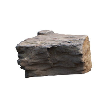 mineral stone heavy rock,3d render real Rock, PNG file of isolated cutout object on transparent background