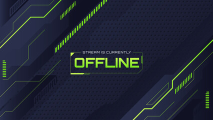 futuristic offline Twitch banner. Suitable for gamers, streamers etc.