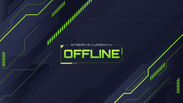 futuristic offline Twitch banner. Suitable for gamers, streamers etc.