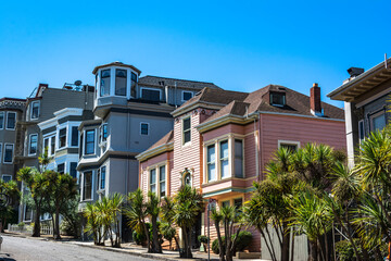 Fototapeta na wymiar Houses in Haight Ashbury district, San Francisco, California 