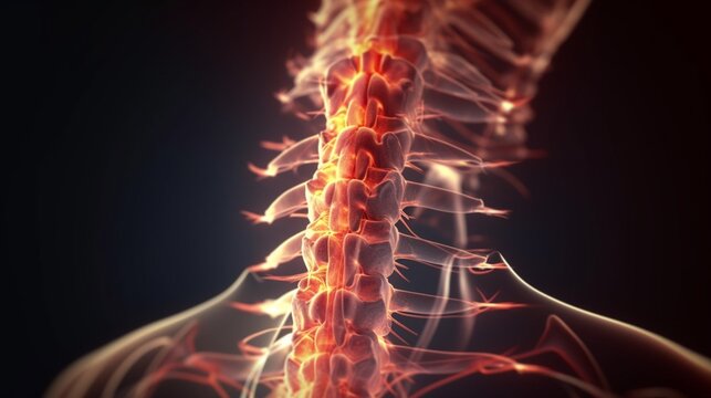 Spine injury pain in sacral and cervical region conce.Generative AI