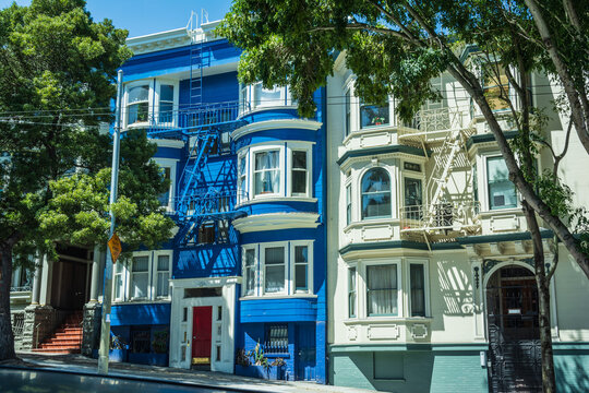 Houses in  Haight Ashbury district, San Francisco, California
