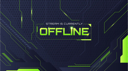 futuristic offline Twitch banner. Suitable for gamers, streamers etc.