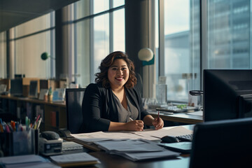 Female Managers in the workplace, plus size ladies as managers