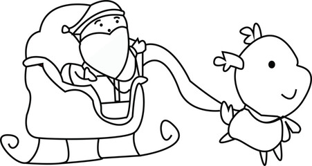 santa and randier christmas
