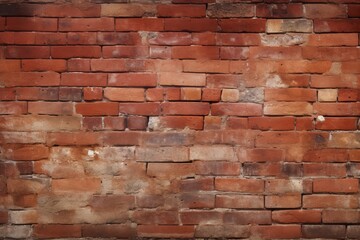 Texture of old red bricks wall. Generative AI.