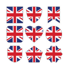 Modern Abstract Shapes of United Kingdom Flag Vector Design Template