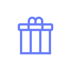 Gift box thin line icon for winter season