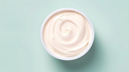 A isolated pastel backgro with a white cream