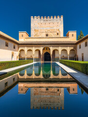 Fototapeta premium Alhambra, Granada, Spain. The Nasrid Palaces (Palacios NazaraÂ­es) in the Alhambra fortress