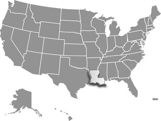 USA LOUISIANA map united states city 3d map