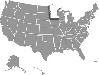 USA MINNESOTA map united states city 3d map