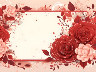 Abstract Rose hearts background. Invitation and celebration card.