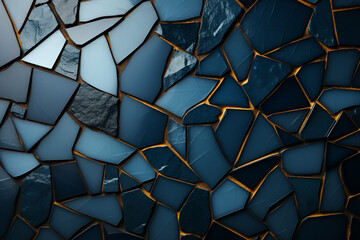 Generative ai collage image photo of wallpaper blue color mosaic tile renovation house concept - obrazy, fototapety, plakaty