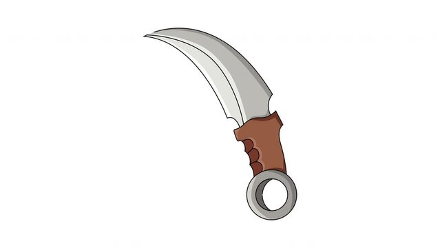 Animation forms the Indonesian Minangkabau karambit icon