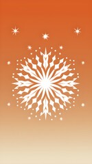 Abstract Rust color snowflakes background. Invitation and celebration card.