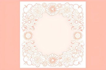 Abstract Salmon color Florals background. Invitation and celebration card.