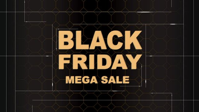 Black Friday animated video of a price tag with futuristic and modern style, mega sale, art.